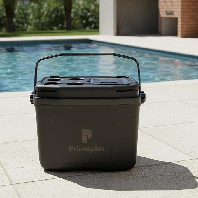 Caixa Térmica Grande 32 Litros Max 360 Primeplas 45 Latas Cor Preto